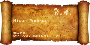 Wider Andrea névjegykártya